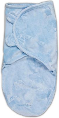 Конверт на липучке Swaddleme Lux Velboa, размер S/M, голубой/машинки