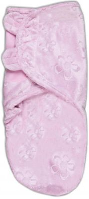 Конверт на липучке Swaddleme Lux Velboa , размер S/M, розовый/цветы