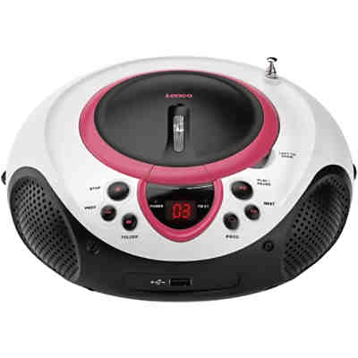 SCD-38 USB rosa - Boombox CD-/MP3-Player mit Radio und USB-Anschluss
