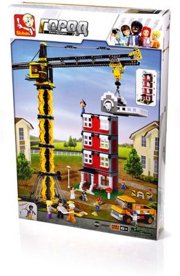 Конструктор Sluban "Город" Строительный кран, 1461 деталь, купить - цена в интернет-магазине