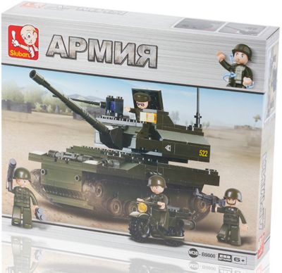 Конструктор Sluban "Армия" Танк и мотоцикл, 258 деталей