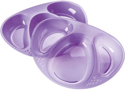 Трёхсекционные тарелочки Tommee Tippee "Explora" 2 шт, фиолетовые