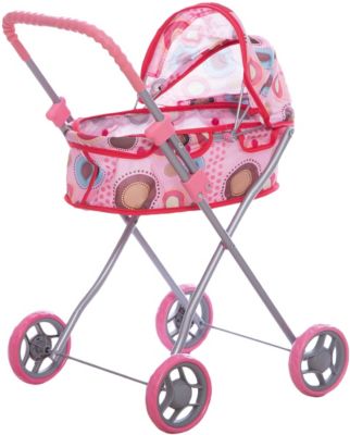 Коляска для кукол Карапуз со съемной люлькой (розовая)