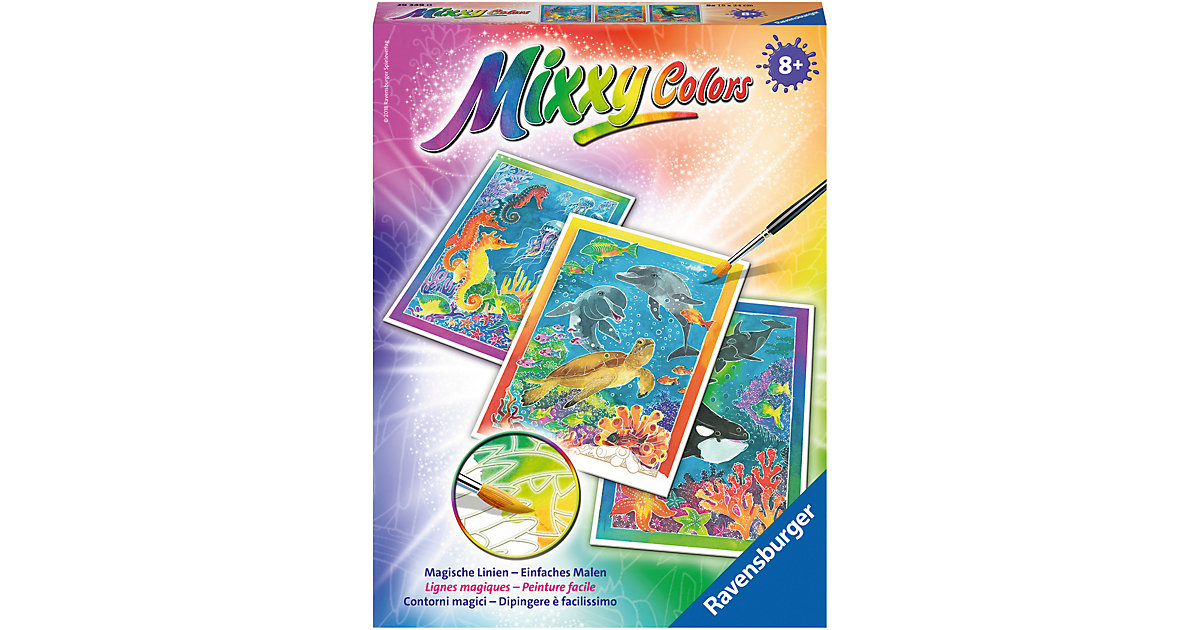 3er-Set Malset Mixxy Colors, 18x24 cm, Bunte Unterwasserwelt