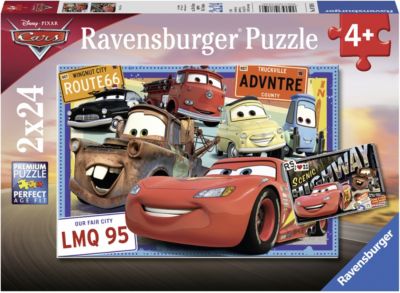 2er Set Puzzle, je 24 Teile, 26x18 cm, Disney Cars