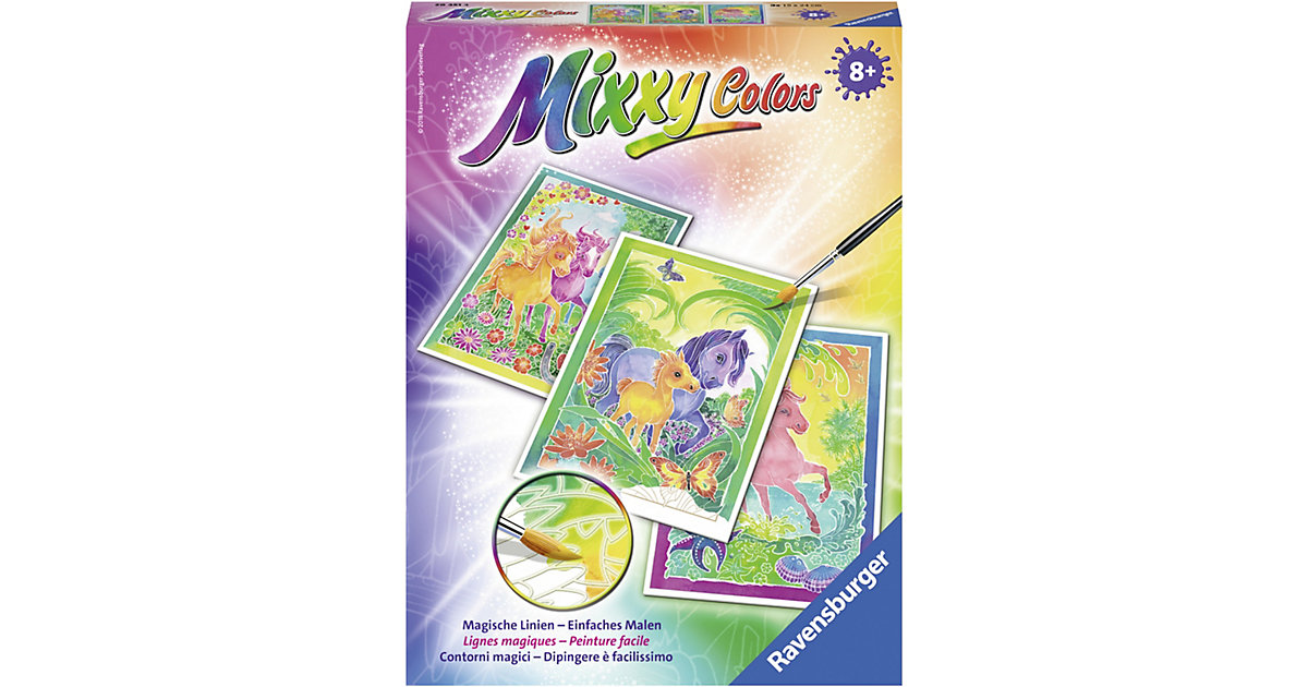 3er-Set Malset Mixxy Colors, 18x24 cm, Ponys