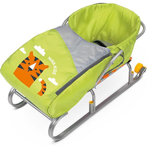 Сиденье для санок с чехлом для ног Nika-Kids, (тигренок, лимонный) от Nika-Kids