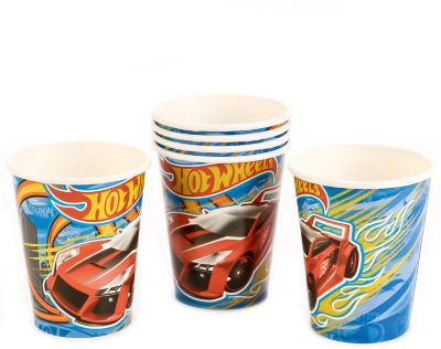 Набор из 6-ти стаканчиков дизайн "HOT WHEELS" бумажные