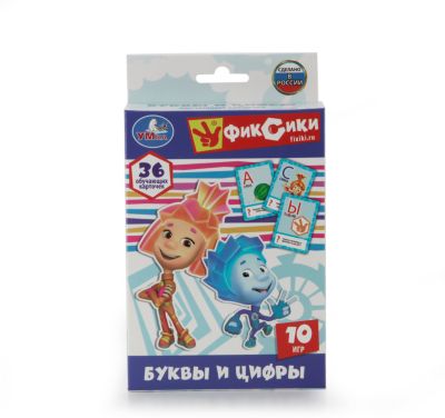 Карточки развивающие " Фиксики Учим алфавит и цифры" 36 карточек