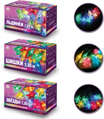 Новогодняя элактрогирлянда "Нить" 10 цветных светодиодов, 2 м