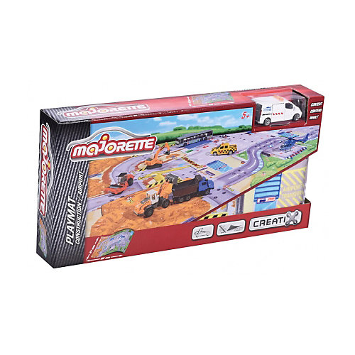 Игровой коврик Creatix, Construction серии, нескользящий + 1 машинка