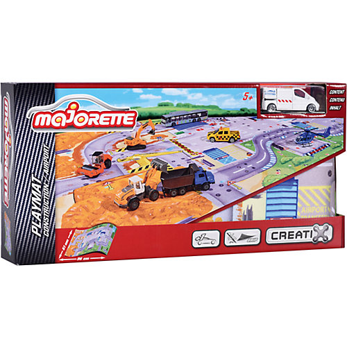 Игровой коврик Creatix, Construction серии, нескользящий + 1 машинка