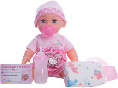 Пупс "HELLO KITTY" 30 см, 3 функции, пьет, писает, с аксессуарами.