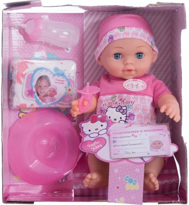 Пупс "HELLO KITTY" 30 см, 3 функции, пьет, писает, с аксессуарами.