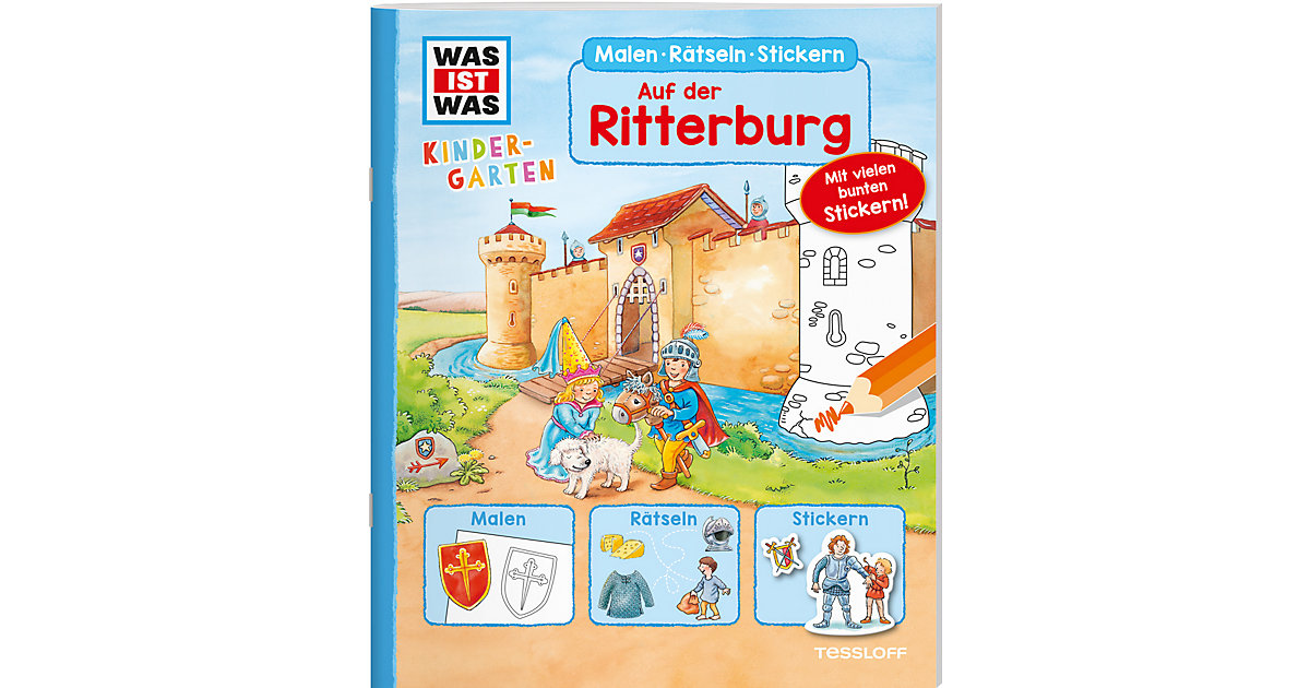 Buch - WAS IST WAS Kindergarten: Malen, Rätseln, Stickern - Auf der Ritterburg