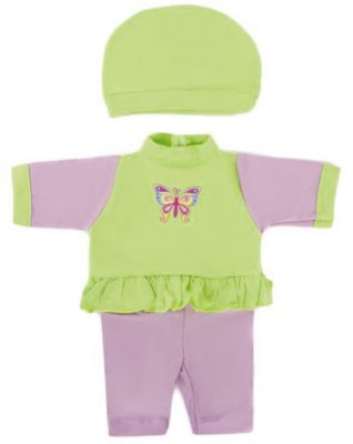 Одежда для куклы Mary Poppins "Бабочка" комбинезон с шапочкой, 38-43 см (серо-зеленый)