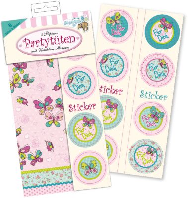 Einladungsset Mottoparty Frühling Schmetterlinge, 32-tlg. 2