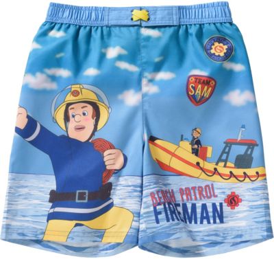 Feuerwehrmann Sam Badeshorts blau Gr. 116/122 Jungen Kinder