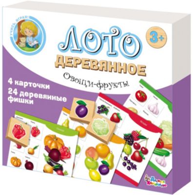 Лото деревянное "Овощи и фрукты"