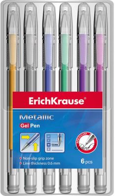 Ручка гелевая Metallic в наборе из 6 шт. (пауч)