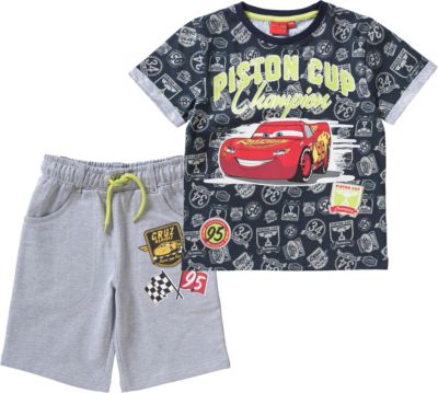Disney Cars Set T-Shirt + Shorts blau/grau Gr. 116/122 Jungen Kinder