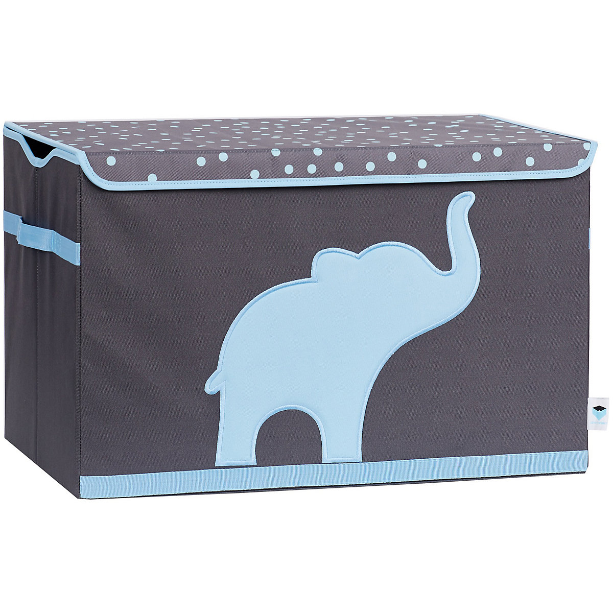 STORE IT! Aufbewahrungsbox Spielzeugtruhe Elefant grau/blau 62 x 37 5 x 39 cm