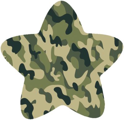 Kinderteppich Ultrasoft Stern, camouflage, 75 x 75 cm khaki