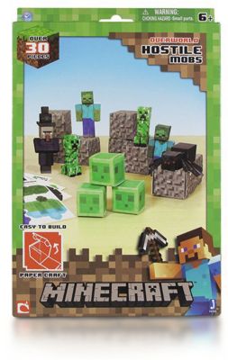 Сборная модель из бумаги MINECRAFT PAPERCRAFT "Враждебные мобы" 30 деталей