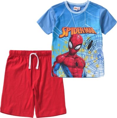 Spider-Man Set T-Shirt + Shorts blau/rot Gr. 80 Jungen Baby