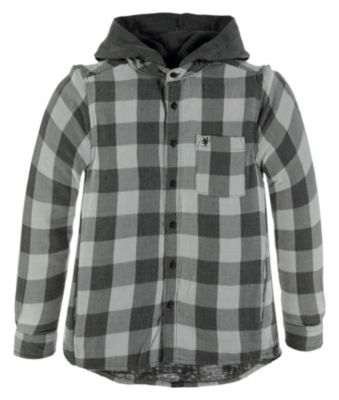 Langarmhemd grau-kombi Gr. 122 Jungen Kinder