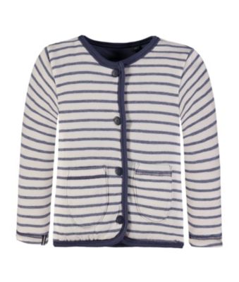Baby Sweatjacke blau/wei Gr. 56