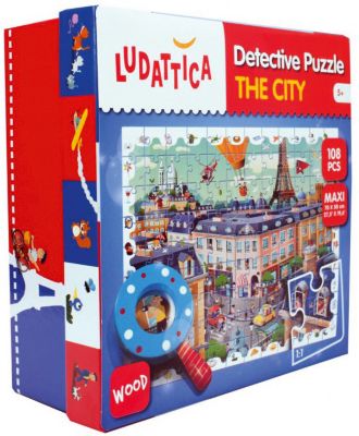 Паззл с лупой "СЫЩИК В ПАРИЖЕ", Ludattica