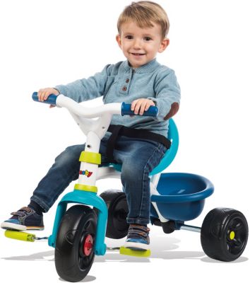Dreirad Kinderfahrzeug Smoby 740323 Be Fun Spielzeug Schubstange Pedale blau 
