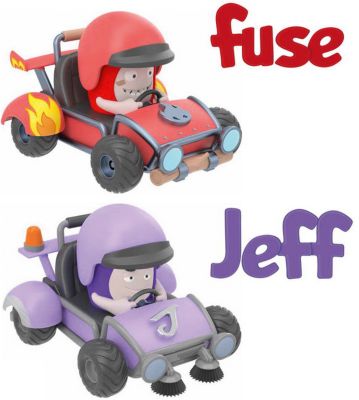 Миникартинги Oddbods, Фьюз и Джефф, 2 шт