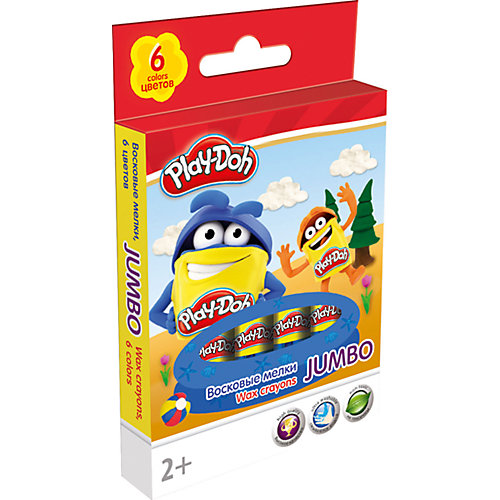 Восковые мелки Jumbo Академия Групп "Play-Doh" 6 цветов от Академия групп