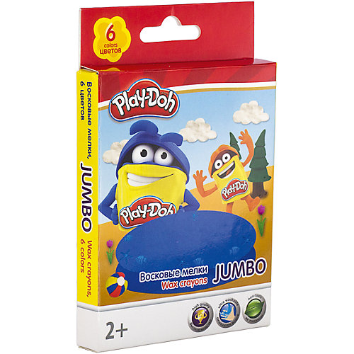 Восковые мелки Jumbo Академия Групп "Play-Doh" 6 цветов от Академия групп