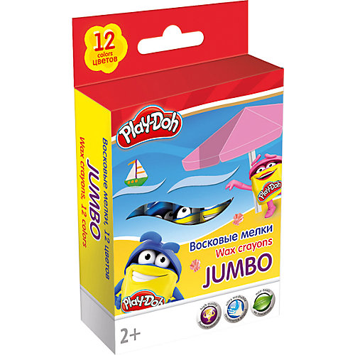 Восковые мелки Jumbo Академия Групп "Play-Doh" 12 цветов от Академия групп