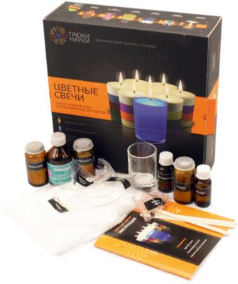 Набор для  опытов по химии Трюки науки "Цветные свечи"