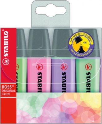 Маркеры-текстовыделители Stabilo "Boss Original Pastel", 4 шт