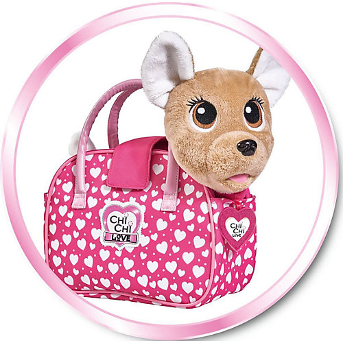 Интерактивная мягкая игрушка Simba Chi-Сhi Love Собачка "Счастливчик" с сумочкой, 20 см от Simba