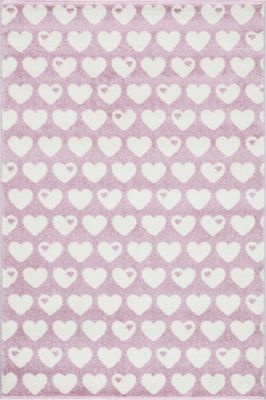 Kinderteppich byGraziela, HERZEN rosa/weiss, 120 x 180 cm rosa/weiß