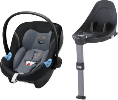 Babyschale Aton M i-Size inkl. Base M, Pepper Black-Dark Grey schwarz/grau Gr. 0-13 kg