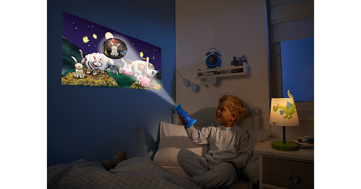 Taschenlampe & Projektor Schlaf gut blau