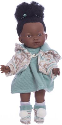 Классическая кукла Llorens Валерия мулатка в бирюзовом платье, 28 см