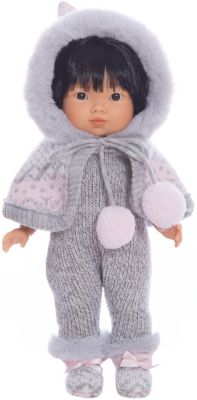 Классическая кукла Llorens Валерия азиатка в сером комбинезоне 28 см
