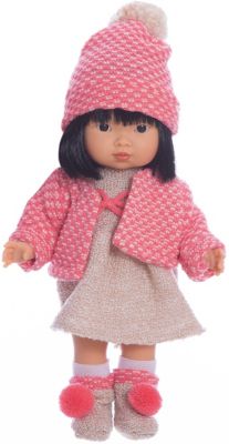 Классическая кукла Llorens Валерия азиатка в красном платье, 28 см