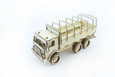 Сборная деревянная модель Lemmo "Военный грузовик", подвижная
