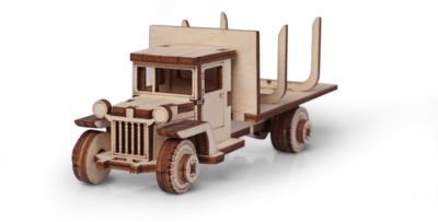 Сборная деревянная модель Lemmo "Грузовик ЗИС 12. Лесовоз", подвижная