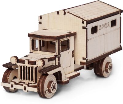 Сборная деревянная модель Lemmo "Грузовик ЗИС 5. Почта", подвижная