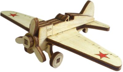Сборная деревянная модель Lemmo "Советский истребитель И-16", подвижная
